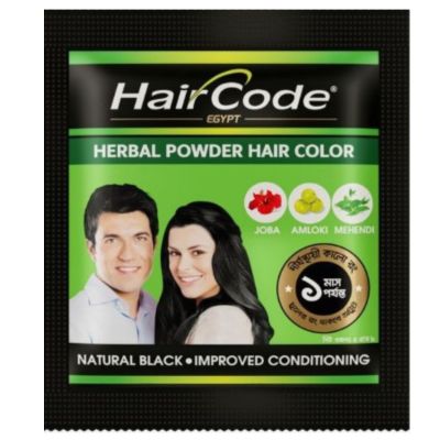 Hair Code Egypt Herbal Hair Color Black 5g Bangladesh ammonia-free natural black hair dye sachet.